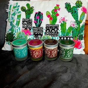 Lot of 4 RareESSENCE AROMATHERAPY 100% pure essential oil soy candles